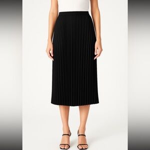 Liz Claiborne | Black Pleated Midi Skirt Size 8 Vintage Y2K Classic Chic